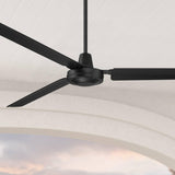 Casa Vieja 72" Casa Velocity Large Modern Industrial Indoor Outdoor Ceiling Fan 3 Blade Wall Control Matte Black Finish Metal Blades Bedroom Living Room Kitchen Garage Dining Damp Rated Downrod Casa Vieja