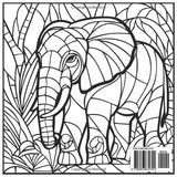 Stained Glass Elephants Fun Coloring Book for Kids and Adults: Beautiful Elephant Stained Glass Designs for Stress Relief, Relaxation, and Creative Fun (Stained Glass Animal Series) Majosta
