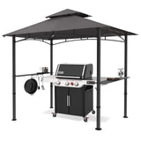MASTERCANOPY 8 x 5 Grill Gazebo Outdoor BBQ Gazebo Canopy with 2 LED Lights (Gray) MASTERCANOPY