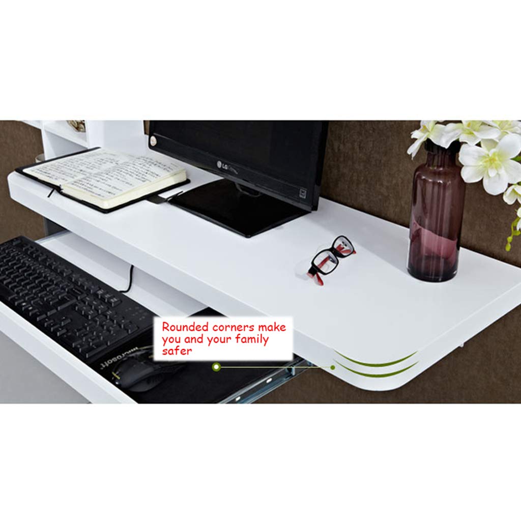 WZHONG Versatile Wall-Mounted Floating Desk – Elegant Space-Saving Solution for Home and Office - WoodArtSupply