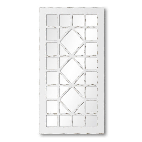 Barnyard Designs 54x24 Windowpane Wood Farmhouse Wall Mirror, Large Rustic Wooden Rectangle Window Pane Frame Vintage Decor, Entryway Hallway Mirror, Ivory Barnyard Designs