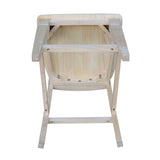 International Concepts Unfinished Seattle Counter Height Stool, 24-Inch, Brown IC International Concepts