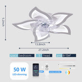 Bevenus Low Profile Ceiling Fan with Lights,110v Modern Dimmable Flower Shape, Remote Control/app Control,Timing 6 Gear Speeds Fan Ceiling Lamp. Bevenus