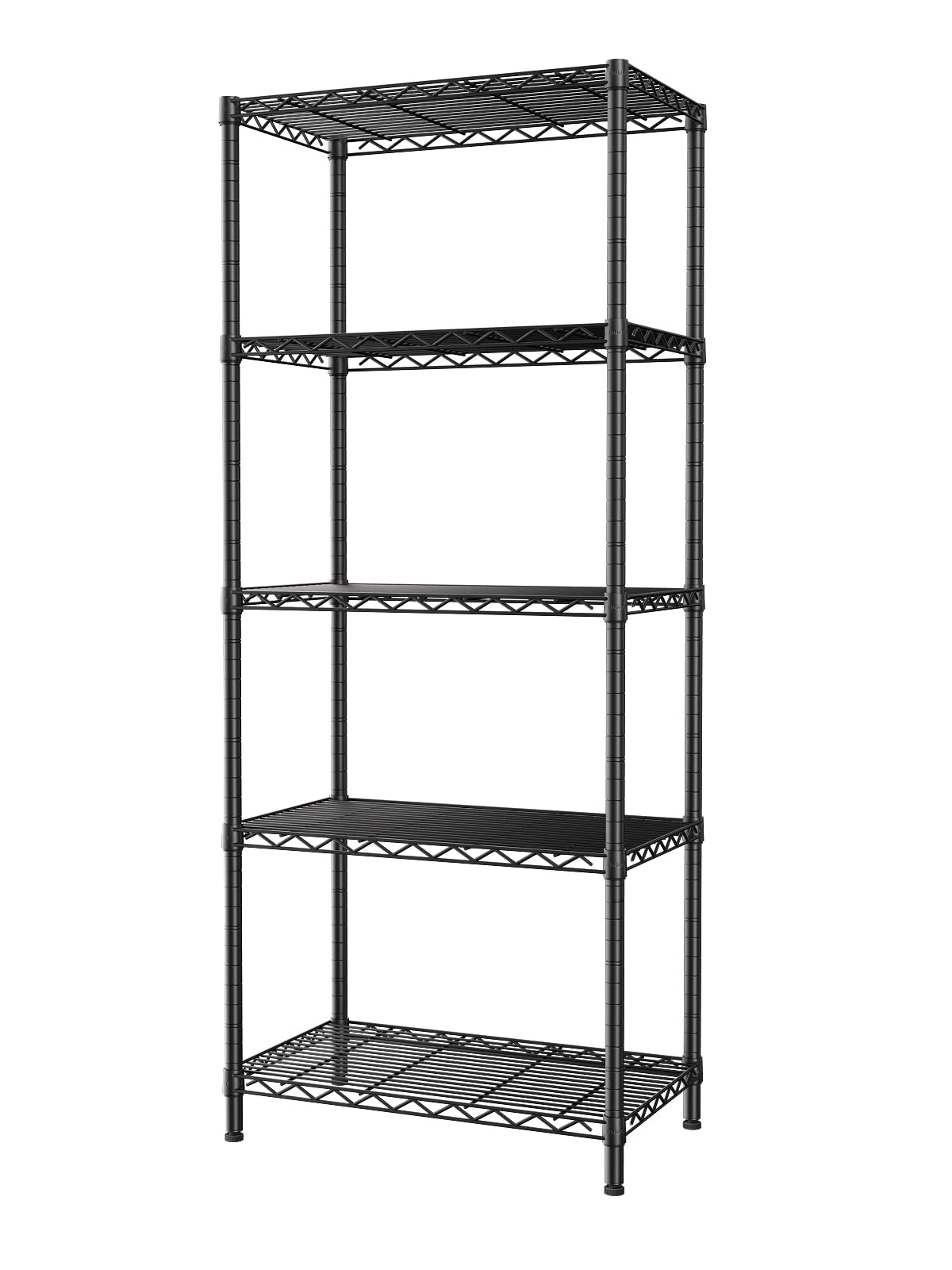 SINGAYE 5 Tier Storage Rack Wire Shelving Unit Storage Shelves Metal for Kitchen Laundry Pantry Closet 1000 Lbs Capacity 23.6" L x 14" W x 59.1" H Black