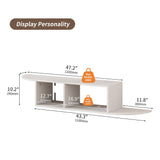 Algglobuy 59'' Modern TV Stand with Power Outlet, LED Entertainment Center with Open Storage Shelves for TVs up to 65 Inch, TV Media Console Table for Living Room, Bedroom (White) Algglobuy