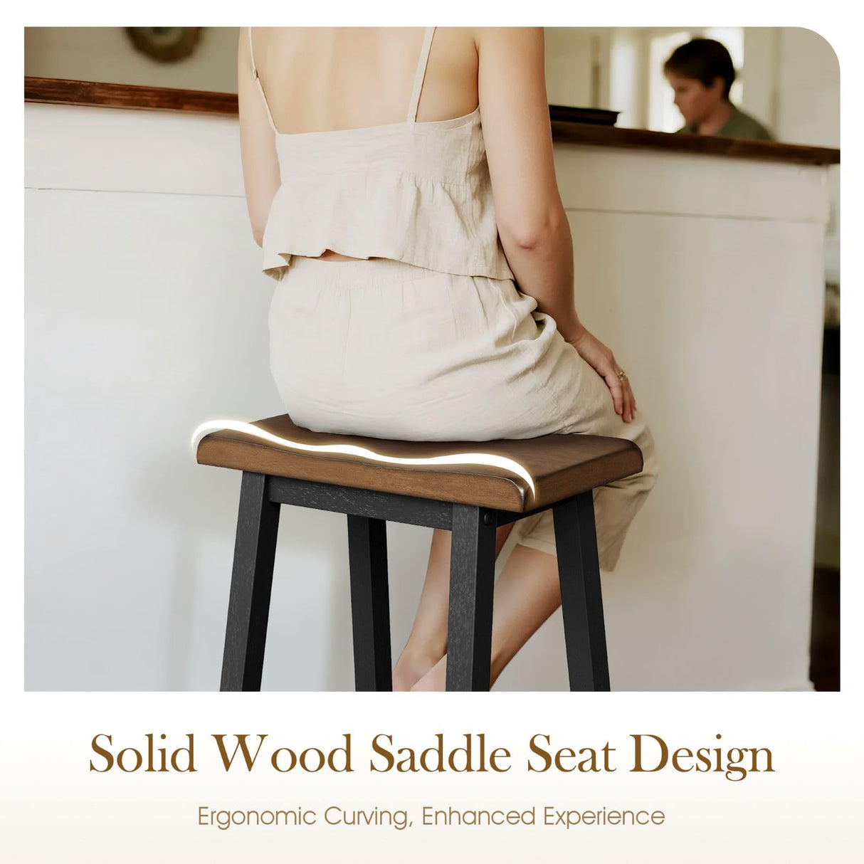 Sophia & William Dining Table Set for 4, Wooden Kitchen Table Set with Bench and 2 Chairs, Space-Saving Farmhouse Dining Sets, Walnut & Black Sophia & William