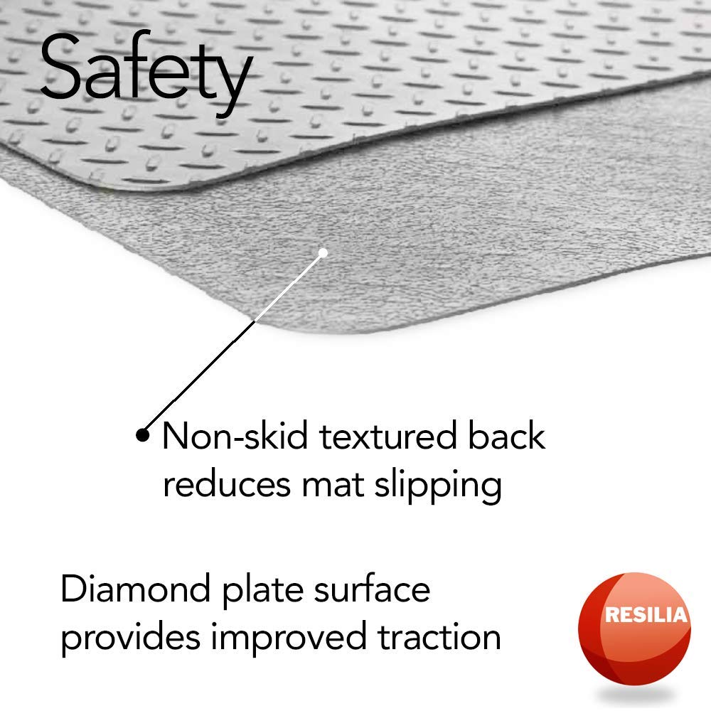 RESILIA - X-Large Under Grill Mat - Black Diamond Plate, 57 x 47 inches, for Outdoor Use RESILIA