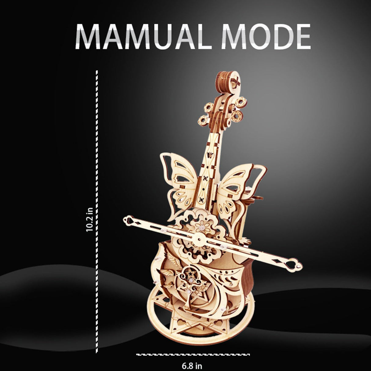 3D Wooden Puzzle for Adults - Cool Cello Music Box DIY Model for Adults to Build Wood Crafts Mechanical Puzzle Building Kits for Kids Age 14+Years Old IQIETOY