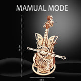 3D Wooden Puzzle for Adults - Cool Cello Music Box DIY Model for Adults to Build Wood Crafts Mechanical Puzzle Building Kits for Kids Age 14+Years Old IQIETOY