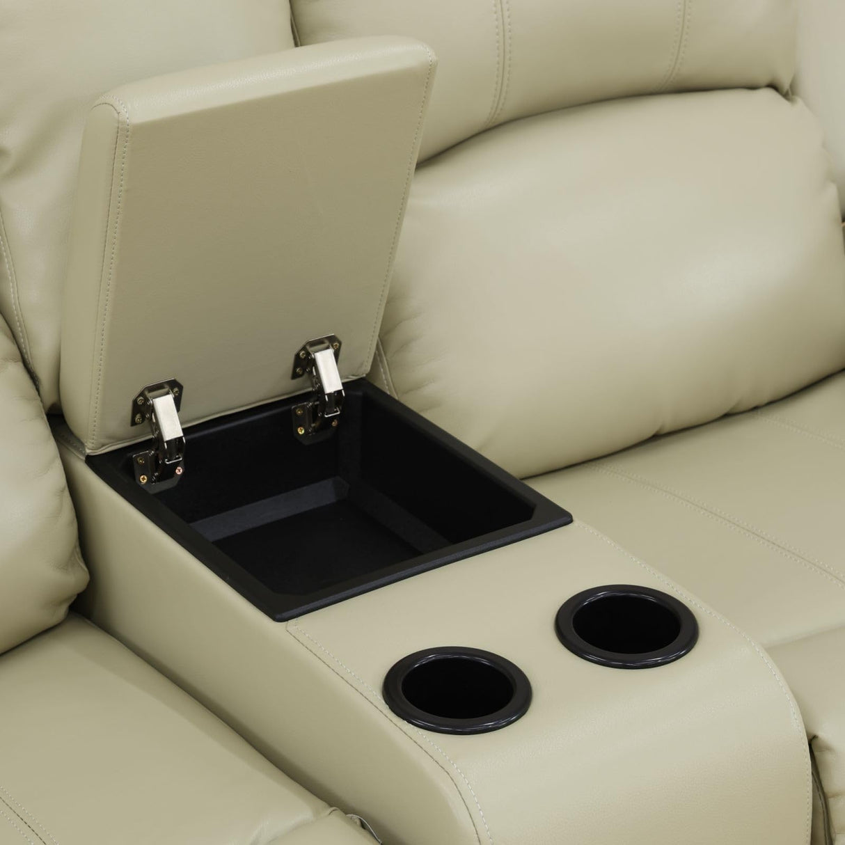 Caberryne Leather Loveseat Recliner Sofa，Leather Recliner Sofa Set for Living Room Furniture Sets，Beige Double Recliner Loveseat for Living Room/Office/Theater Seating/Rv(Loveseat Recliner) Caberryne