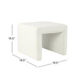 HomePop Modern Channel Tufted Ottoman Home Décor|Ottoman for Living Room & Bedroom - Cream Boucle HomePop