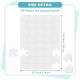 Sumind 24 Sheets Sublimation Puzzle Blank Jigsaw Puzzles for DIY Arts and Crafts Projects Heat Press Thermal Transfer Make Your Own Puzzles(A5-48 Style) Sumind