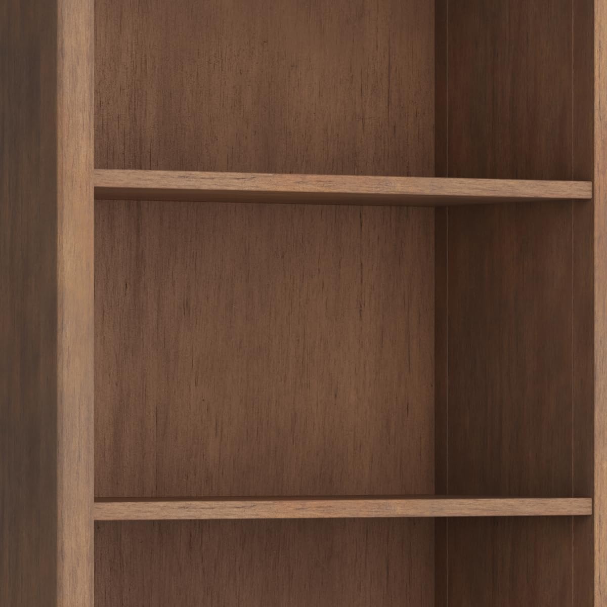 SIMPLIHOME Amherst SOLID WOOD 30 Inch Wide Transitional 5 Shelf Bookcase in Rustic Natural Aged Brown, for The Living Room, Study Room and Office - WoodArtSupply