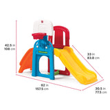 Step2 Game Time Sports Climber, Kids Indoor/Outdoor Playset, Backyard Playground Set, Slide, Climbing Wall, Basketball Hoop, Outside Jungle Gym, For Toddlers 2-6 Years Old Step2