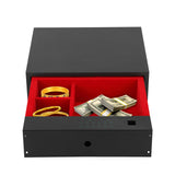 Biometric Hidden Gun Safe, Drawer Safe with Silent Slide, Reinforced Steel Construction, Ideal for Nightstand, Closet Drawer, TV Cabinet Gopper