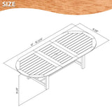 Amazonia Nelson 7-Piece Outdoor Oval Extendable Dining Table Set | Eucalyptus Wood | Ideal for Patio and Indoors Amazonia