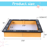 FAHKNS Wooden Sandbox for Backyard，DIY Raceable Race Track Seats，Sand Protection, Bottom Liner for Outdoor Recreation, Toy Storage, Flower Gardening.（47x 38in ） FAHKNS