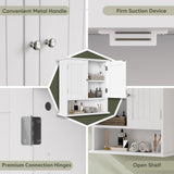Smuxee White Bathroom Cabinet Wall Mounted, Small Bathroom Medicine Cabinet with 2 Door Adjustable Shelves, Bathroom Wall Cabinet Over Toilet for Laundry Room Kitchen Smuxee