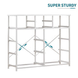 LUMTOK 10-Drawer Dresser, Fabric Storage Dressers Drawers for Bedroom, Hallway, Nursery, Closets, Steel Frame, Wood Top, Easy Pull Handle (White) LUMTOK