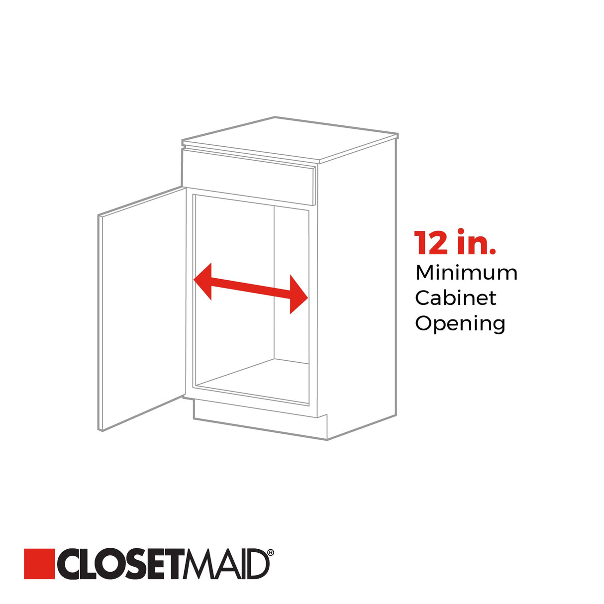 ClosetMaid 11 in. Pull Out Cabinet Organizer, Heavy Duty, Slide Out Pantry Shelves Drawers for Kitchen, Bathroom, White ClosetMaid