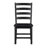 Lexicon Dining Chairs Set of 2, Dining Chairs with Solid Wood Legs and Footrest, High Ladder Back Farmhouse Dining Chairs, Wooden Dining Room Chairs, Black Lexicon