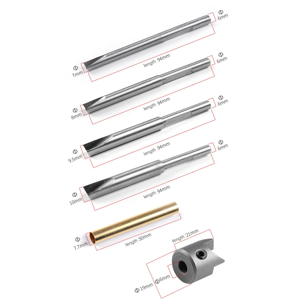 Wood Turning Barrel Kits, Turning Tools, Pen Mandrel MT2 (Pen Mill Kit - 7Pcs) PHUKIMLONG