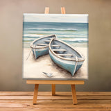 Natuyalo Paint by Numbers Kit with Framed - Boat Paint by Numbers for Adults Beginner Beach Seascape DIY Acrylic Painting by Numbers Kit Colorful Paintworks Artwork, 12x12 Inch Natuyalo