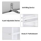 FOTOSOK 8-Tier Media Tower Rack, 11.6 X 9.3 X 70.9 Inches CD DVD Slim Storage Cabinet with Adjustable Shelves, Tall Narrow Bookcase Display Bookshelf for Home Office, White FOTOSOK