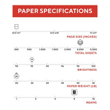 TRU RED 8.5 x 11-Inch Copy Paper, 20 lbs., 92 Bright, 500 Sheets/Ream, 8 Reams/Carton (TR59702) TRU RED