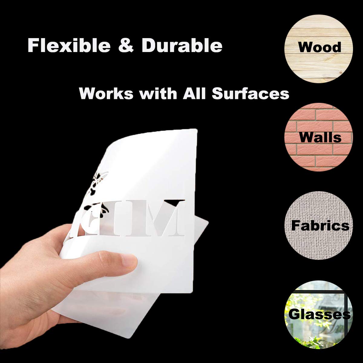 Welcome Stencils for Painting on Wood - 11 Pack Large Vertical Welcome Sign Stencil Templates for Wood Signs, Reusable Letter Stencils for Home, Patio, Porch Signs & Front Door Decorations REOLAN