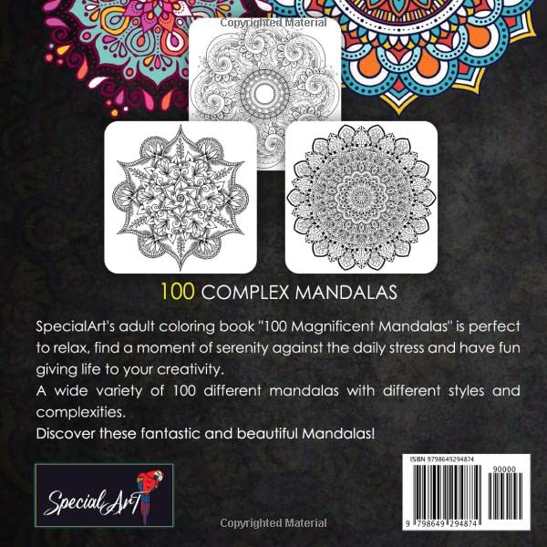 100 Magnificent Mandalas: An Adult Coloring Book with more than 100 Wonderful, Beautiful and Relaxing Mandalas for Stress Relief and Relaxation. (Volume 1) (Mandalas Coloring Books Collection) Majosta
