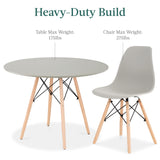 Best Choice Products 5-Piece Dining Set, Compact Mid-Century Modern Table & Chair Set for Home, Apartment w/ 4 Chairs, Plastic Seats, Wooden Legs, Metal Frame - Gray/Oak Best Choice Products