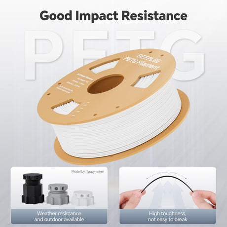 DEEPLEE PETG 3D Printer Filament 1.75mm 1KG, Dimensional Accuracy +/- 0.02 mm, High Toughness & Impact Resistance PETG Filament Fits FDM 3D Printers, Black Deeplee