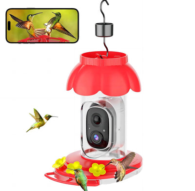 SECUHOME Smart Hummingbird Feeder with Camera Wireless Bird Feeders for Outdoors Video Watching AI Camera with Auto Capture Videos & Motion Detection
