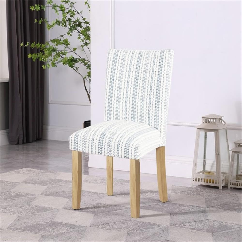 HomePop Classic Parsons Dining Chair -Blue Farmhouse Stripe (Set of 2) HomePop