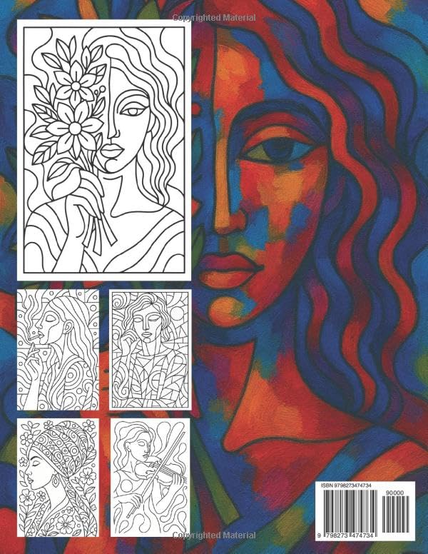 Abstract Women–Chic Portraits of Elegant Faces to Color | Bold Shapes, Modern Motifs & Soothing Patterns | Stylish Artistic Intricate Designs: Adult ... Flow-Geometric Design & Contemporary Line Art Majosta