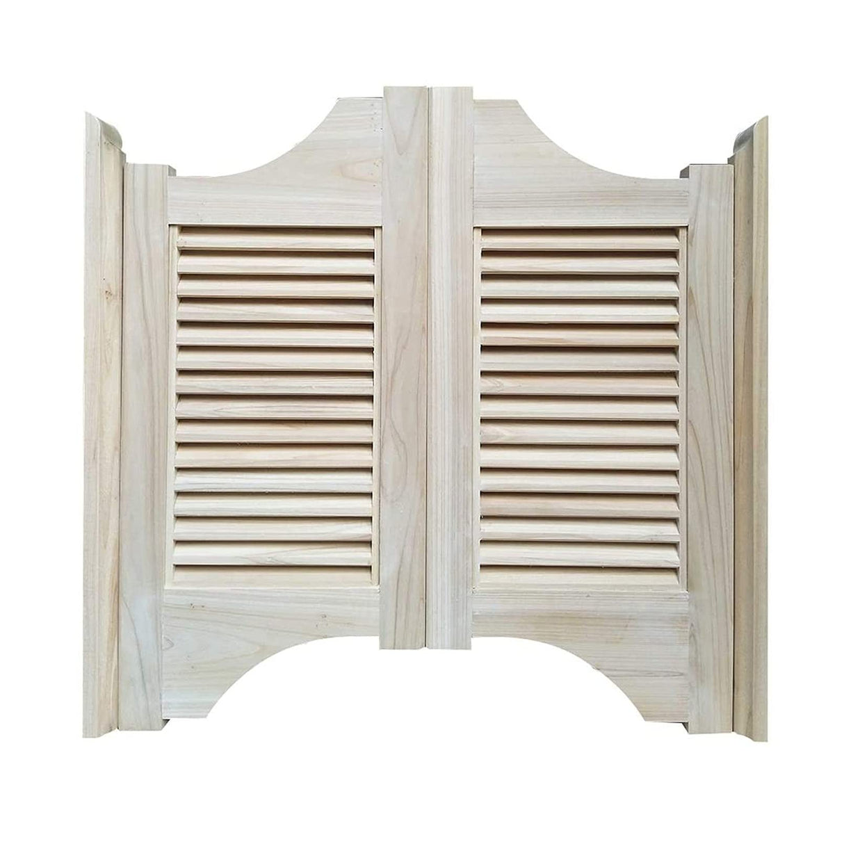 Swinging Cafe Doors,Unfinished Solid Wood Saloon Door Louvered Privacy Screen Partition for Pub Porch Garden,Auto Close Stainless Steel Hinges,Custom Size (W 43in x H 39in) NIANXINN