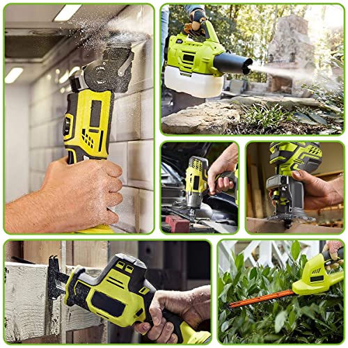 Energup 2Pack 3.5A P102 18V Battery for 18Volt Ryobi Batteries 18V Lithium with Charger for P117 P118 Ryobi Charger for 18V ONE+ P108 P107 P104 P105 P103 for Ryobi 18v Lithium Battery energup