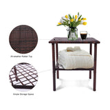 CIRMUBUY 6-Piece Patio Furniture Set,Outdoor Rocking Chairs Set of 2, Patio Conversation Set with 4 Wicker Chairs with 2 Glass Coffee Tables and Cushions for Backyard, Bistro (Carrot) CIRMUBUY