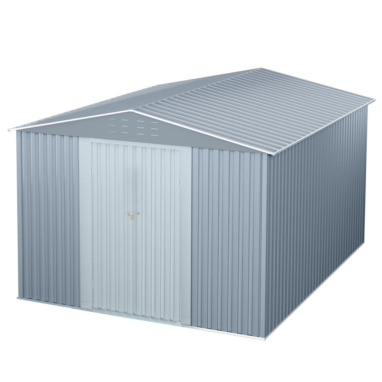 Large Metal Storage Sheds, 10x10 FT Outdoor Storage Shed with Updated Frame Structure, Lockable Doors and Air Vents, Metal Garden Tool Shed for Garden,Backyard,Patio,Lawn, Gray Hipicute