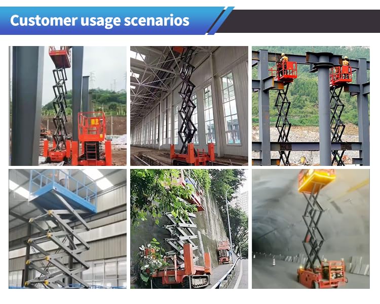 4m -16m Mobile Aerial Work Platform Self Propelled Scissor Lift Table Lift Portable Aerial Work Platform Electric Scissor Lift for Construction WoodArtSupply