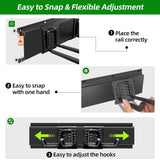 PIYILO Garage Organization, Garage Wall Organizer with 48 inches Rails and 6 Hooks, Tool Organizers Heavy Duty, Shovel Holder Wall Mount Max Load 360 LBS, Sturdy Garden Tool Rack for Folding Chairs PIYILO