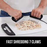 Gorilla Grip Powerful Stainless Steel Meat Shredder Claws, Shred Rotisserie Chicken, Pulled Pork, Carve Ham Faster, Oversized 7 Claw Design Food Shredding Fork, Kitchen Smoker BBQ Tool, Black Gorilla Grip