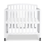 DaVinci Dylan Folding Portable 3-in-1 Convertible Mini Crib and Twin Bed in White, Greenguard Gold Certified DaVinci