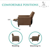 Naomi Home Pushback Recliner Chairs Home Theatre Recliner Small Recliners for Small Spaces with Adjustable Footrest Push Back Theatre Chairs Chocolate Linen Naomi Home