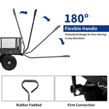 BILT HARD 880 lbs 10" Flat Free Tires Steel Garden Cart with 180° Rotating Handle and Removable Sides, Heavy Duty 4 Cu.Ft Capacity Utility Garden Carts and Wagons BILT HARD