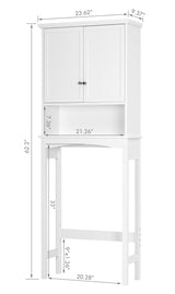 UTEX Over The Toilet Storage Cabinet, Bathroom Above Toilet Cabinet Organizer with Adjustable Shelves, White UTEX