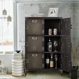 MIIIKO Metal Storage Locker,Industrial Storage Cabinet with Doors and Shelves,Stylish and Sturdy 6 Compartment with Lockable Doors for Home Office,School,Club and Bar MIIIKO