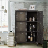 MIIIKO Metal Storage Locker, Industrial Storage Cabinet with Doors and Shelves, Stylish and Sturdy 6 Compartment with Lockable Doors, for Home Office, School, Club and Hallway MIIIKO