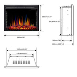 R.W.FLAME 39" Electric Fireplace Insert,Freestanding & Recessed Electric Stove Heater,Touch Screen,Remote Control,750W-1500W with Timer,Colorful Flame Option (39''X27'') R.W.FLAME